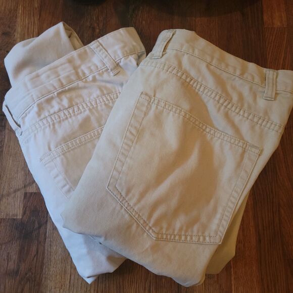 Eddie Bauer Lot Of 2 Women's Chino Pants Size 18 Cream & Sand  Classic Casual - Picture 1 of 16
